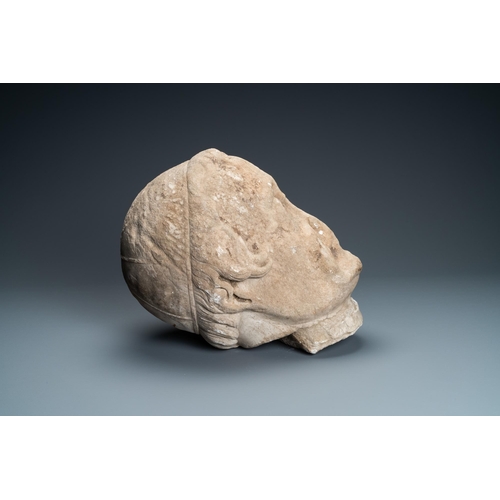 72 - A large marble head of a prelate, Italy, 17th C.Dim.: ca. 37 x 27 x 24,5 cm  Provenance: - The Davio... 