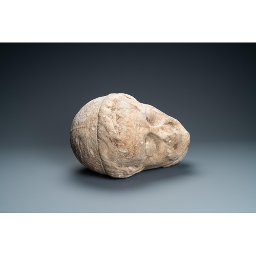 72 - A large marble head of a prelate, Italy, 17th C.Dim.: ca. 37 x 27 x 24,5 cm  Provenance: - The Davio... 