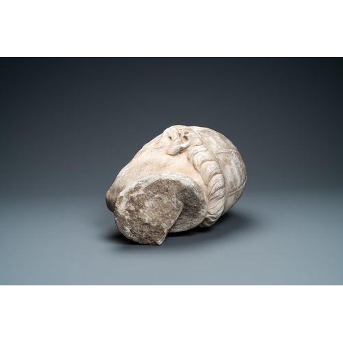 72 - A large marble head of a prelate, Italy, 17th C.Dim.: ca. 37 x 27 x 24,5 cm  Provenance: - The Davio... 