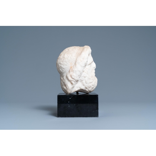 73 - A Roman marble head of a bearded manH.: 25 cm (incl. the base) H.: 17,5 cm (the marble)  Provenance:... 