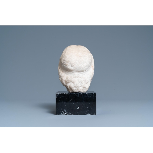 73 - A Roman marble head of a bearded manH.: 25 cm (incl. the base) H.: 17,5 cm (the marble)  Provenance:... 