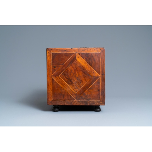 8 - A small mahogany veneer cabinet with engraved bone plaques, Italy, 17th C.Dim.: 44,5 x 30 x 27 cm  P... 