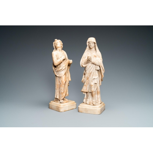 81 - Two alabaster figures of a Golgotha Madonna and John the Baptist, Italy, 17th C.H.: 39 cm  Provenanc... 