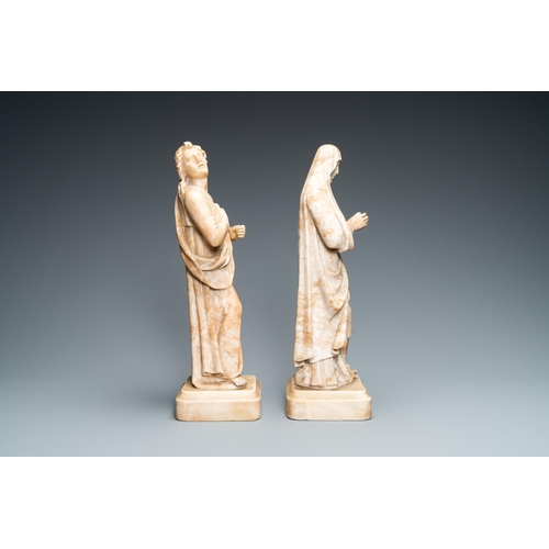 81 - Two alabaster figures of a Golgotha Madonna and John the Baptist, Italy, 17th C.H.: 39 cm  Provenanc... 