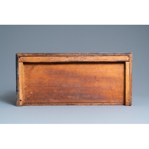 9 - An ebony veneer cabinet with engraved ivory plaques, Italy, 17th C.Lot subject to CITES-regulations.... 