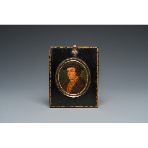 1223 - A portrait miniature of Otto II von Wolfskeel, probably Germany, 19th C.Dim.: 12,5 x 10 cm (the fram... 