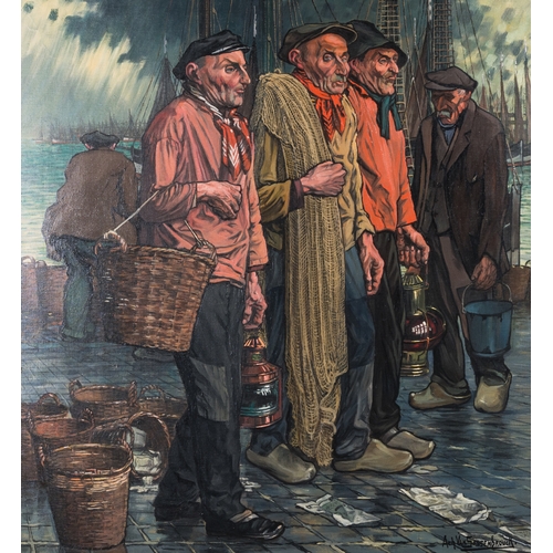 1264 - Achille Van Sassenbrouck (1886-1979): 'Fishermen', oil on canvasDim.: 123,5 x 115,5 cm (the frame)Di... 