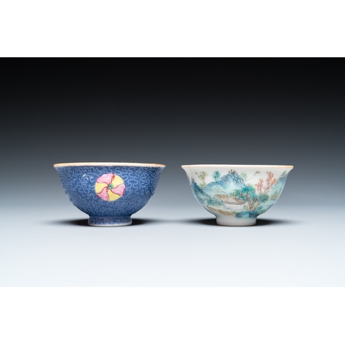 13 - Eleven Chinese famille rose bowls, 19/20th C.Dim.: 27 x 21,5 x 7 cm (the largest bowl)Dia.: 12 cm - ... 