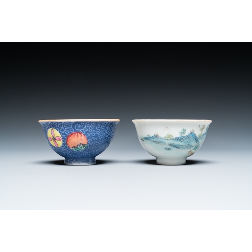 13 - Eleven Chinese famille rose bowls, 19/20th C.Dim.: 27 x 21,5 x 7 cm (the largest bowl)Dia.: 12 cm - ... 