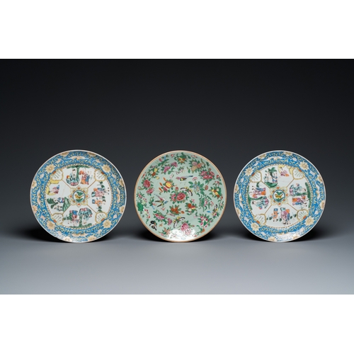 21 - An extensive collection of Chinese Canton famille rose porcelain, 19th C.L.: 42 cm (the platter)H.: ... 