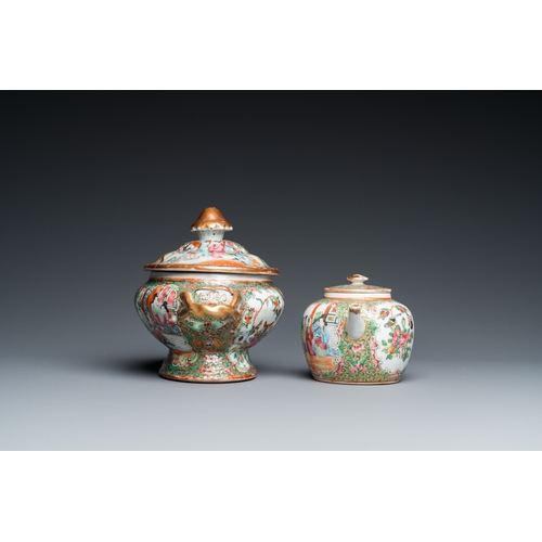 4 - A varied collection of Chinese Canton famille rose porcelain, 19th C.L.: 21 cm - H.: 15,5 cm (the tu... 