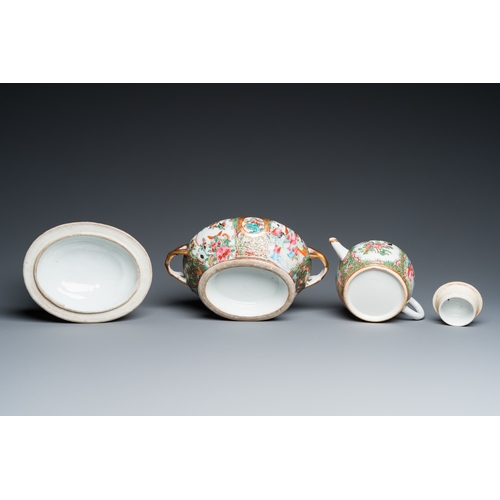 4 - A varied collection of Chinese Canton famille rose porcelain, 19th C.L.: 21 cm - H.: 15,5 cm (the tu... 