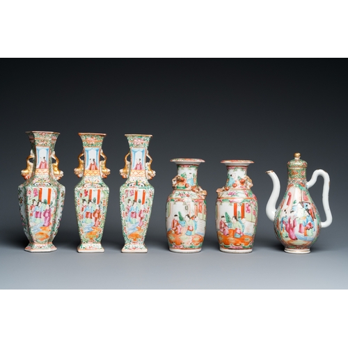 4 - A varied collection of Chinese Canton famille rose porcelain, 19th C.L.: 21 cm - H.: 15,5 cm (the tu... 