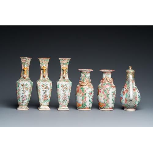 4 - A varied collection of Chinese Canton famille rose porcelain, 19th C.L.: 21 cm - H.: 15,5 cm (the tu... 