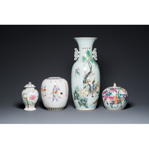 5 - Four Chinese famille rose vases, 19/20th C.H.: 59 cm (the tallest)