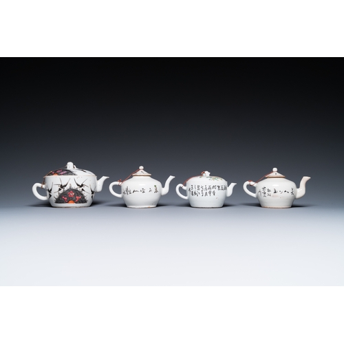 51 - A varied collection of Chinese famille rose and qianjiang cai porcelain, 19th/20th C.Dim.: 33,5 x 22... 