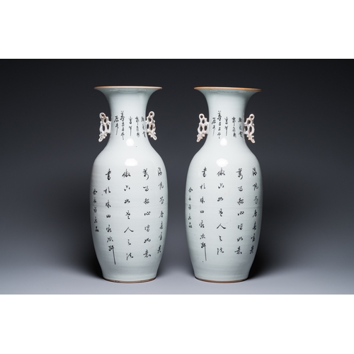 52 - Four Chinese famille rose vases, 19/20th C.H.: 61,5 cm (the tallest)