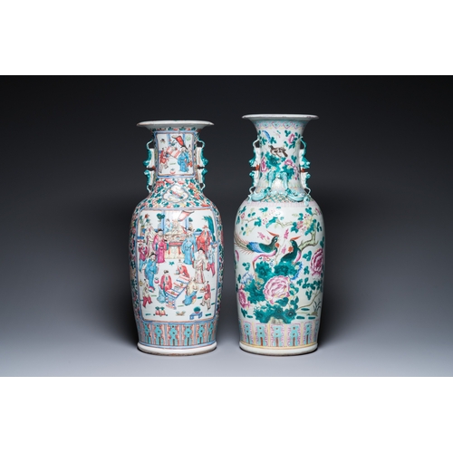 52 - Four Chinese famille rose vases, 19/20th C.H.: 61,5 cm (the tallest)