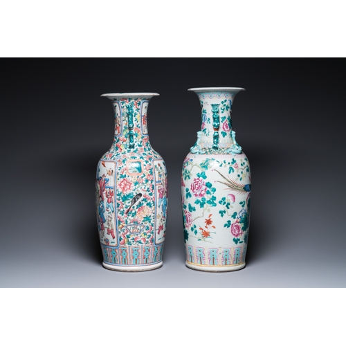 52 - Four Chinese famille rose vases, 19/20th C.H.: 61,5 cm (the tallest)