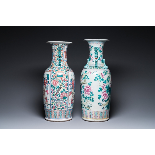 52 - Four Chinese famille rose vases, 19/20th C.H.: 61,5 cm (the tallest)