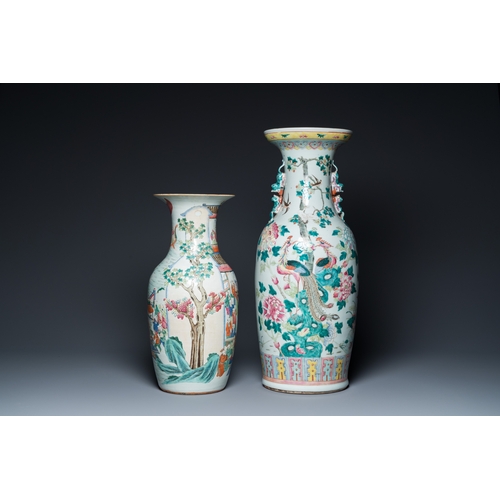 102 - Two Chinese famille rose vases, 19th C.H.: 60,5 cm (the tallest)