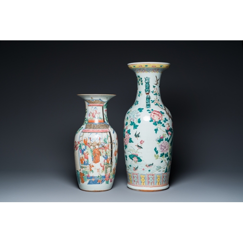 102 - Two Chinese famille rose vases, 19th C.H.: 60,5 cm (the tallest)