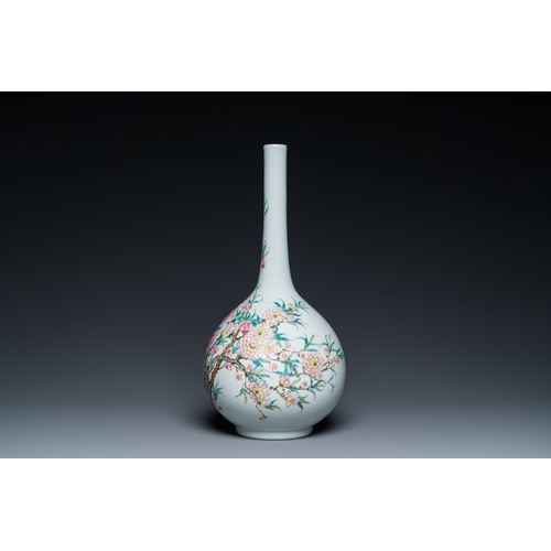 116 - A Chinese famille rose bottle vase, Yongzheng mark, RepublicH.: 42 cm