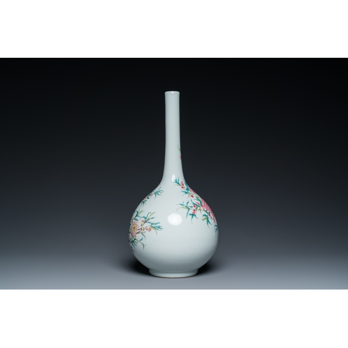 116 - A Chinese famille rose bottle vase, Yongzheng mark, RepublicH.: 42 cm