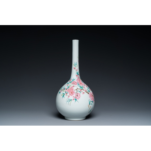 116 - A Chinese famille rose bottle vase, Yongzheng mark, RepublicH.: 42 cm