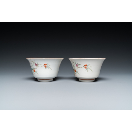 150 - Two Chinese famille rose 'erotic subject' bowls, Kangxi mark, 19th C.Dia.: 10,5 cm - H.: 6,5 cm... 