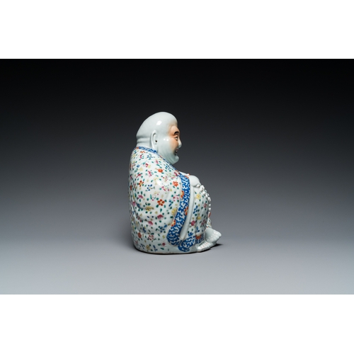 165 - A Chinese famille rose Buddha figure on wooden stand, Zhu Mao Ji Zao æ±èè¨é  mark, RepublicH.: ... 