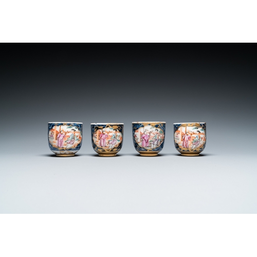 227 - A Chinese famille rose 18-piece 'mandarin subject' tea service, QianlongL.: 20 cm - H.: 14,5 cm (the... 