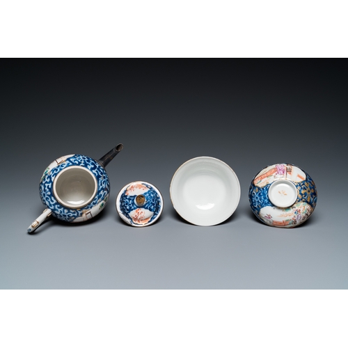 227 - A Chinese famille rose 18-piece 'mandarin subject' tea service, QianlongL.: 20 cm - H.: 14,5 cm (the... 