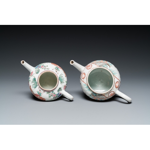 236 - Five Chinese famille rose teapots, Yongzheng/QianlongL.: 19,5 cm - H.: 11 cm (the largest)... 