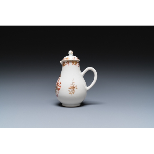 301 - A Chinese famille rose armorial jug and cover with the arms of De Riet and Bouillon for the Dutch ma... 