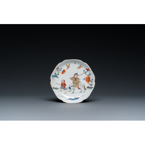 307 - A Chinese famille rose 'elephant rider' cup and saucer, YongzhengDia.: 10 cm (the saucer)Dia.: 6,5 c... 