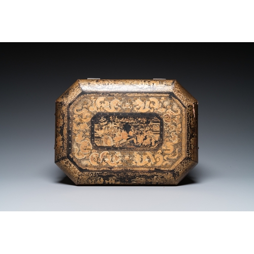 347 - Two Chinese Canton famille rose bowls, a vase and a gilt-lacquered box, Qianlong and laterDia.: 40 c... 