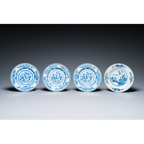 367 - 13 Chinese blue and white and famille rose porcelain wares, Kangxi and laterDia.: 23,5 cm (the large... 