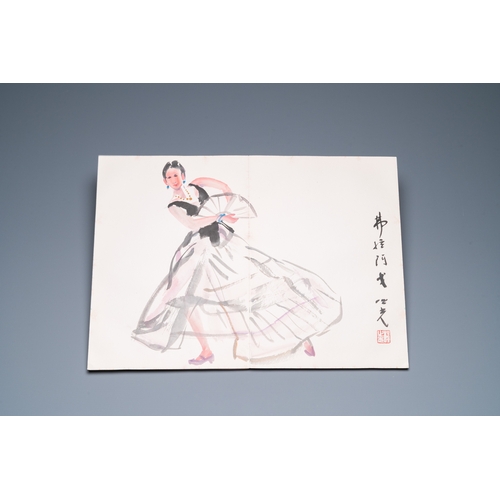 382 - Chinese school: An album of twelve paintings with signatures of celebrities, a.o. Zhao Shaoang è¶å°... 