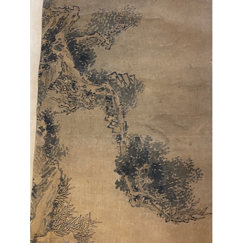 385 - Luo Qing ç¾æ¸ (1821-1899): 'Four scrolls with figures in rocky landscapes', ink and colour on pape... 