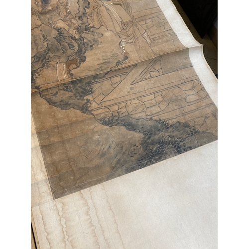 385 - Luo Qing ç¾æ¸ (1821-1899): 'Four scrolls with figures in rocky landscapes', ink and colour on pape... 