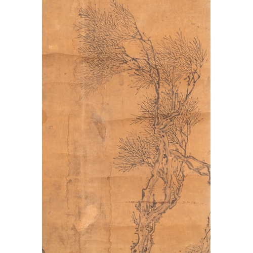 385 - Luo Qing ç¾æ¸ (1821-1899): 'Four scrolls with figures in rocky landscapes', ink and colour on pape... 