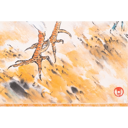 391 - Yang Shanshen æ¥åæ·± (1913-2004): 'Rooster', ink and colour on paper, dated 1960Dim.: 180 x 50,5 ... 