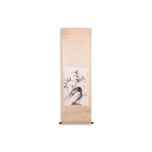 399 - Attributed to Qi Gong åå (1912-2005): 'Bamboo with rocks', ink on paper, dated 1967Dim.: 168 x 5... 