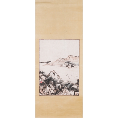 401 - Zeng Youhe æ¾å¹¼è· (1925-2017): 'Landscape', ink and colour on paperDim.: 130 x 54,5 cm (the scrol... 