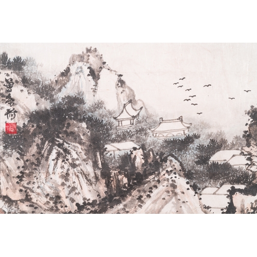 401 - Zeng Youhe æ¾å¹¼è· (1925-2017): 'Landscape', ink and colour on paperDim.: 130 x 54,5 cm (the scrol... 