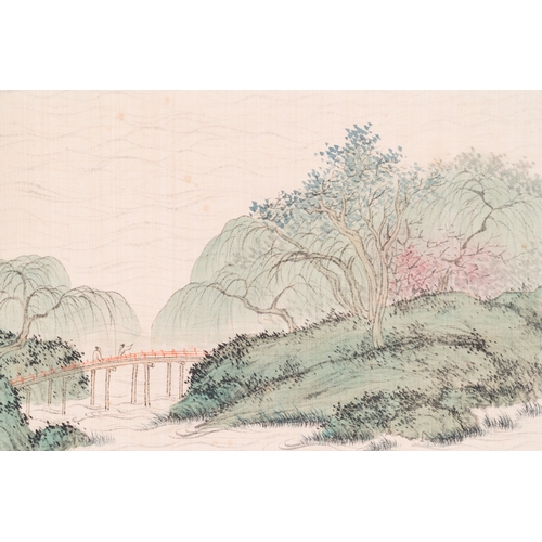 402 - Attributed to Pu Xinyu æº¥å¿ç¬ (1896-1963): 'Landscape with scholars under the willow', ink and co... 