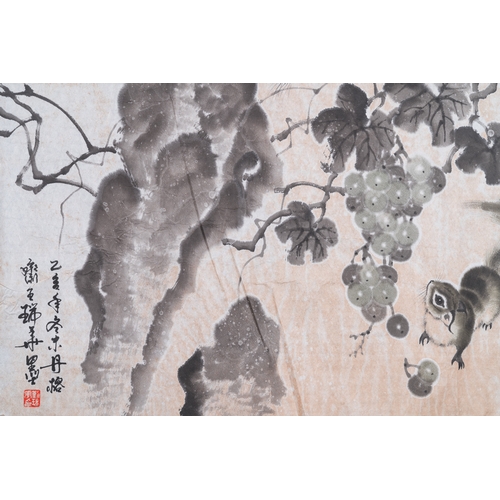 409 - Liu Ruihua åçè¯ (1971): 'Squirrels and grapes', ink and colour on paper, dated 1995 and Jiang Y... 