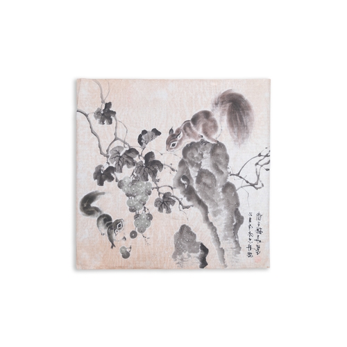 409 - Liu Ruihua åçè¯ (1971): 'Squirrels and grapes', ink and colour on paper, dated 1995 and Jiang Y... 