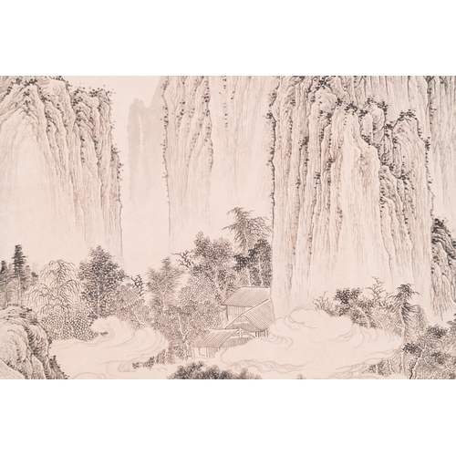 410 - Wu Hufan å´æ¹å¸ (1894-1968): 'Mountainous landscape in autumn', ink on paper, dated June 1946Dim.... 